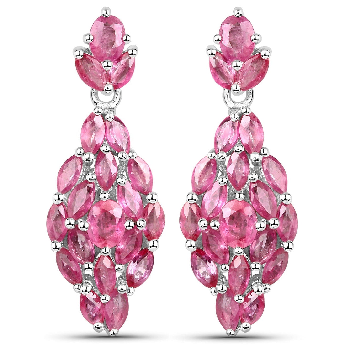 4.12 Carat Genuine Ruby .925 Sterling Silver Earrings Bids.com