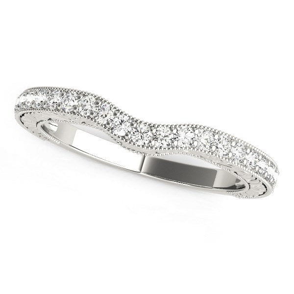 14k White Gold Antique Style Milgrained Curved Diamond Ring (1/4 cttw) Bids.com