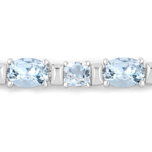 10.06 Carat Genuine Aquamarine .925 Sterling Silver Bracelet Bids.com