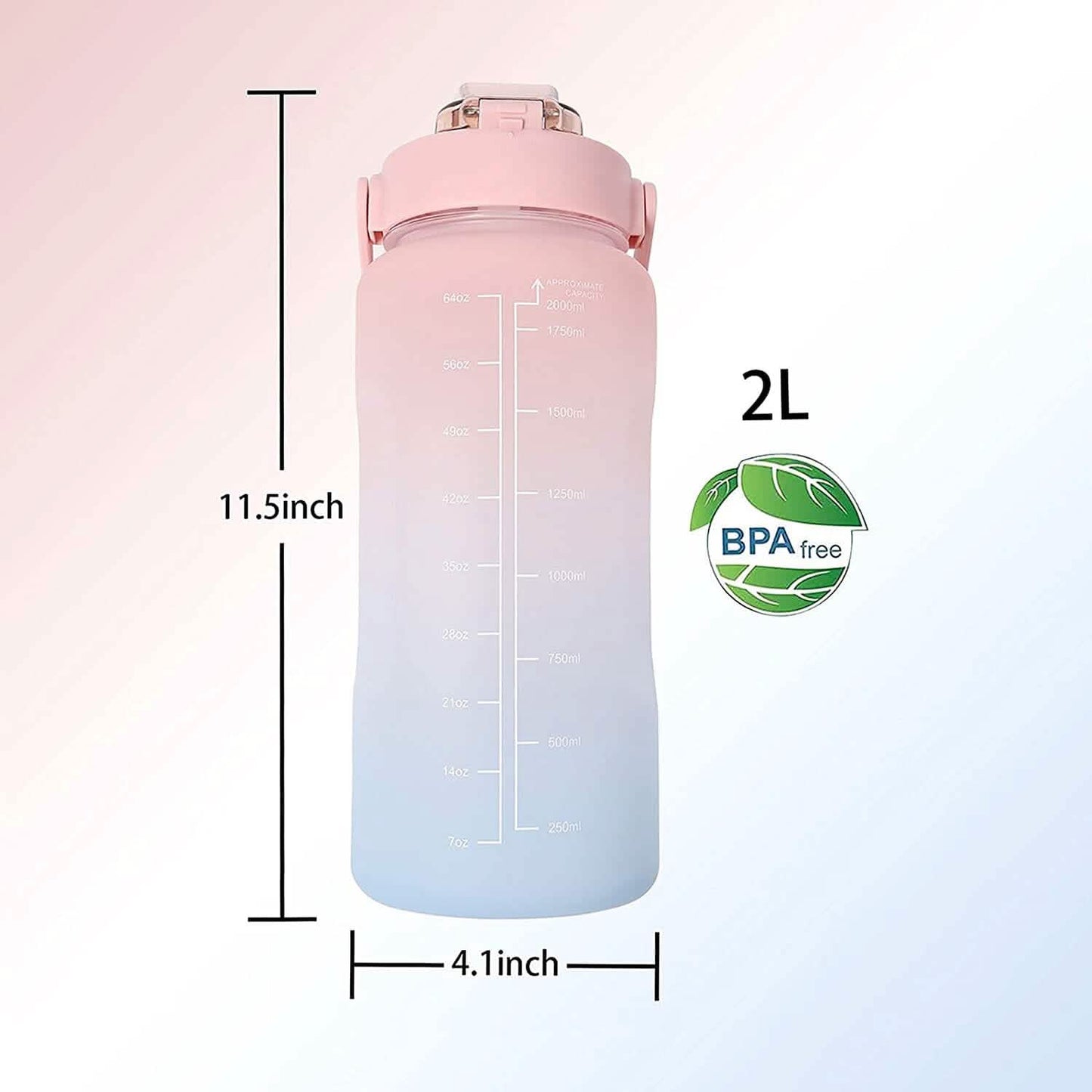 68 Oz Water Bottle with Time Marker DailySale