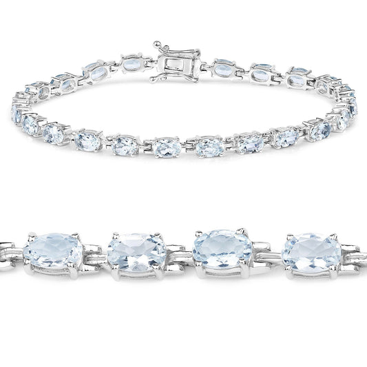 8.80 Carat Genuine Aquamarine .925 Sterling Silver Bracelet Bids.com