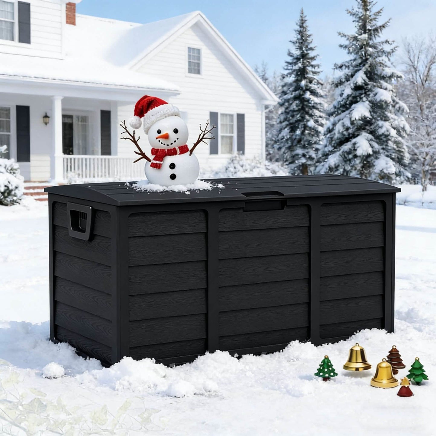 75-Gallon Outdoor Storage Box with Handles – Black DailySale