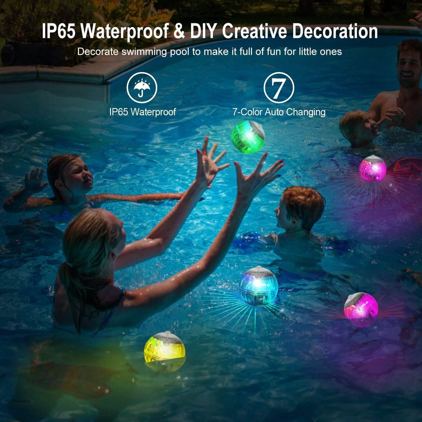 7 Color Solar LED Floating Lights DailySale