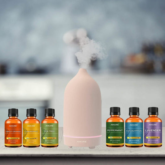 7-Piece: Ultrasonic Aromatherapy Essential Oil Diffuser with Essential Oils DailySale