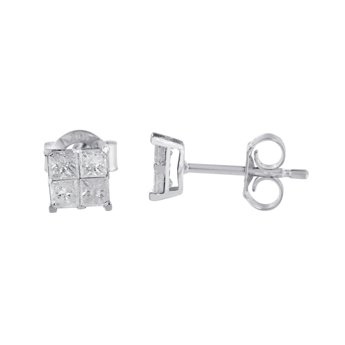 10k White Gold Diamond Stud Earrings (0.60 cttw, I-J Color, I2-I3 Clarity) Bids.com