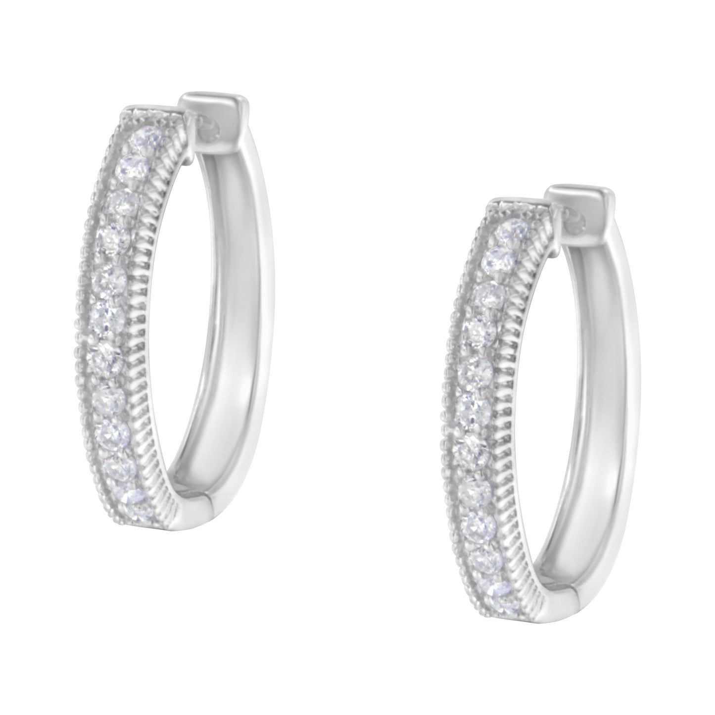 10KT White Gold Diamond Hoop Earring (1.00 cttw, H-I Color, I1-I2 Clarity) Bids.com