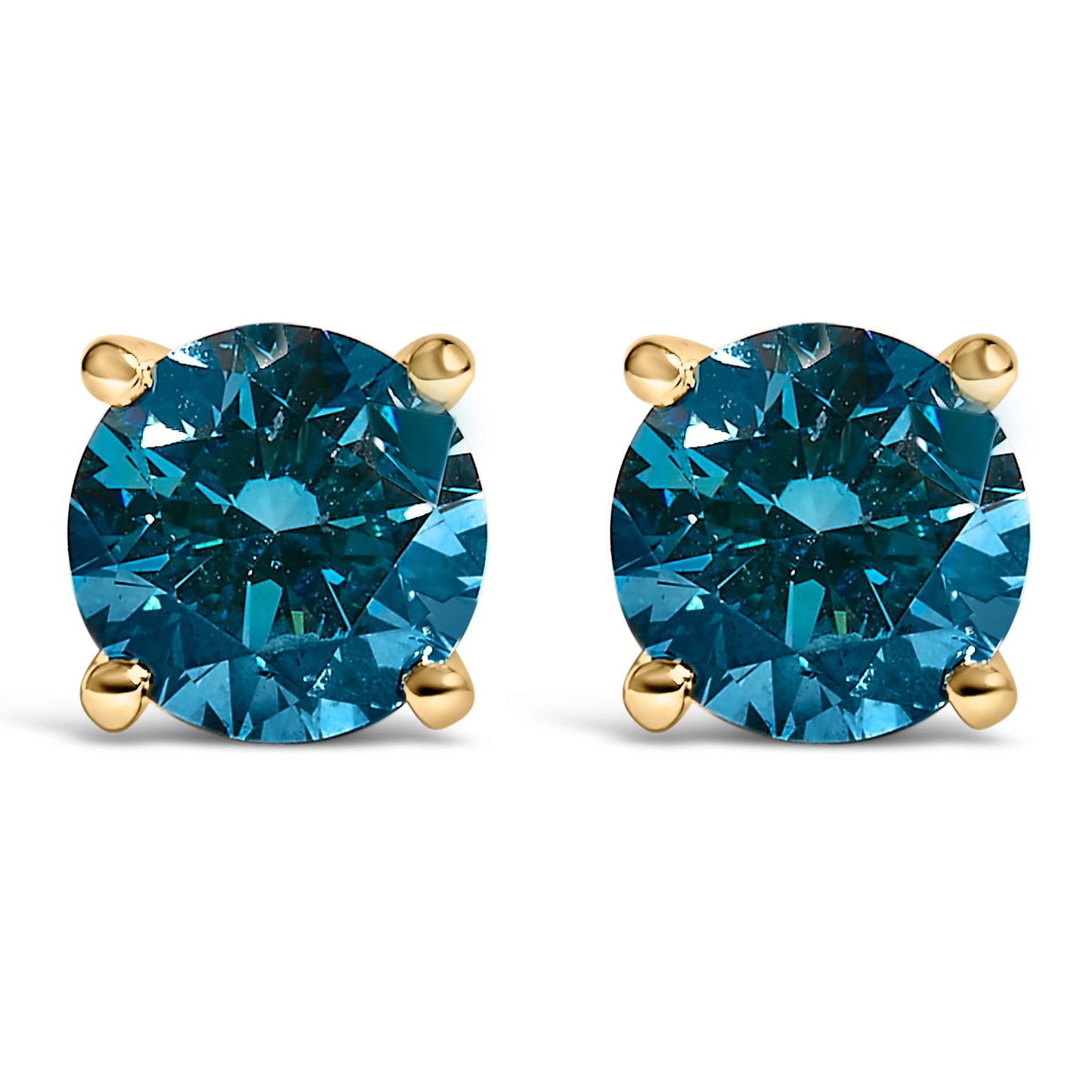 14K White Gold 1.00 Cttw Blue Lab Grown Diamond Stud Earrings with Screw Backs Bids.com