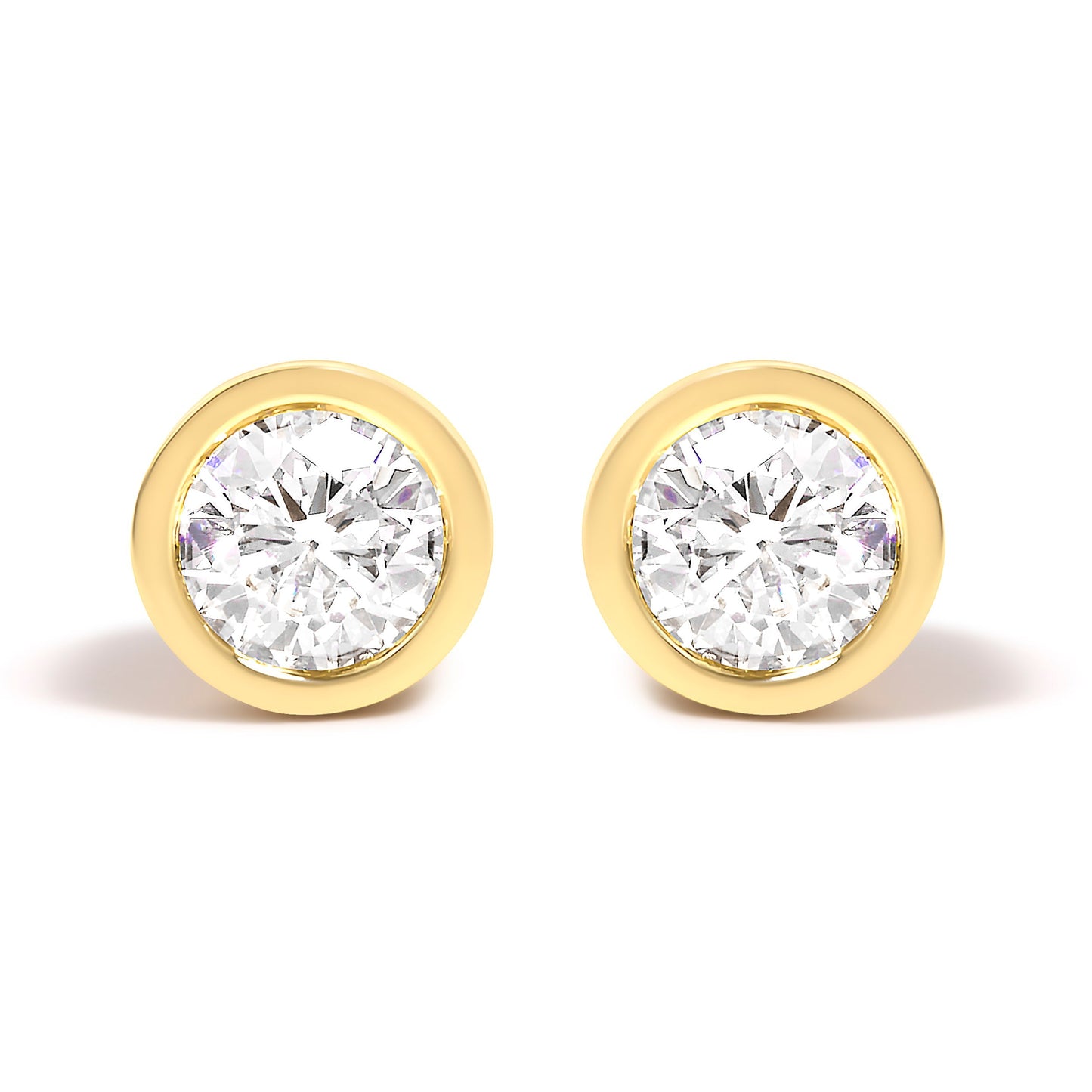 14K White Gold 1.0 Cttw Lab Grown Diamond Screw-Back Classic Bezel Solitaire Stud Earrings (G-H Color, VS2-SI1 Clarity) Bids.com
