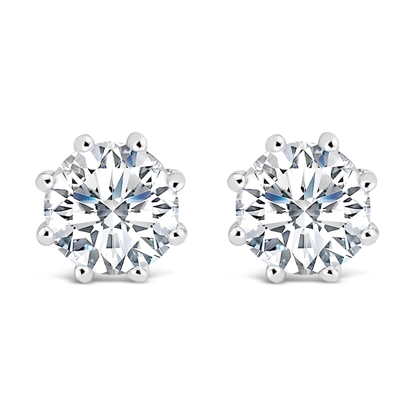 14K White Gold 1.0 Cttw Lab-Grown Diamond 8 Prong Hidden Halo Stud Earrings (F-G Color, VS1-VS2 Clarity) Bids.com