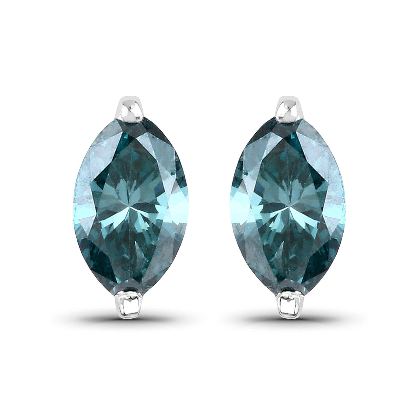 0.69 Carat Genuine Blue Diamond 14K White Gold Earrings Bids.com