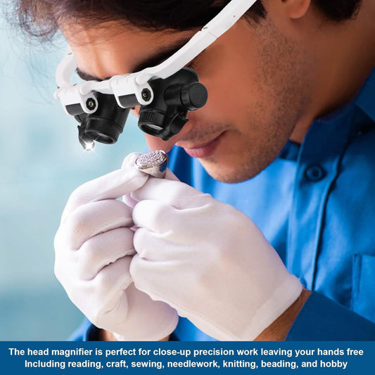 2-LED Head-Mounted Magnifier Glasses – 8x/15x/23x with Repair Light DailySale