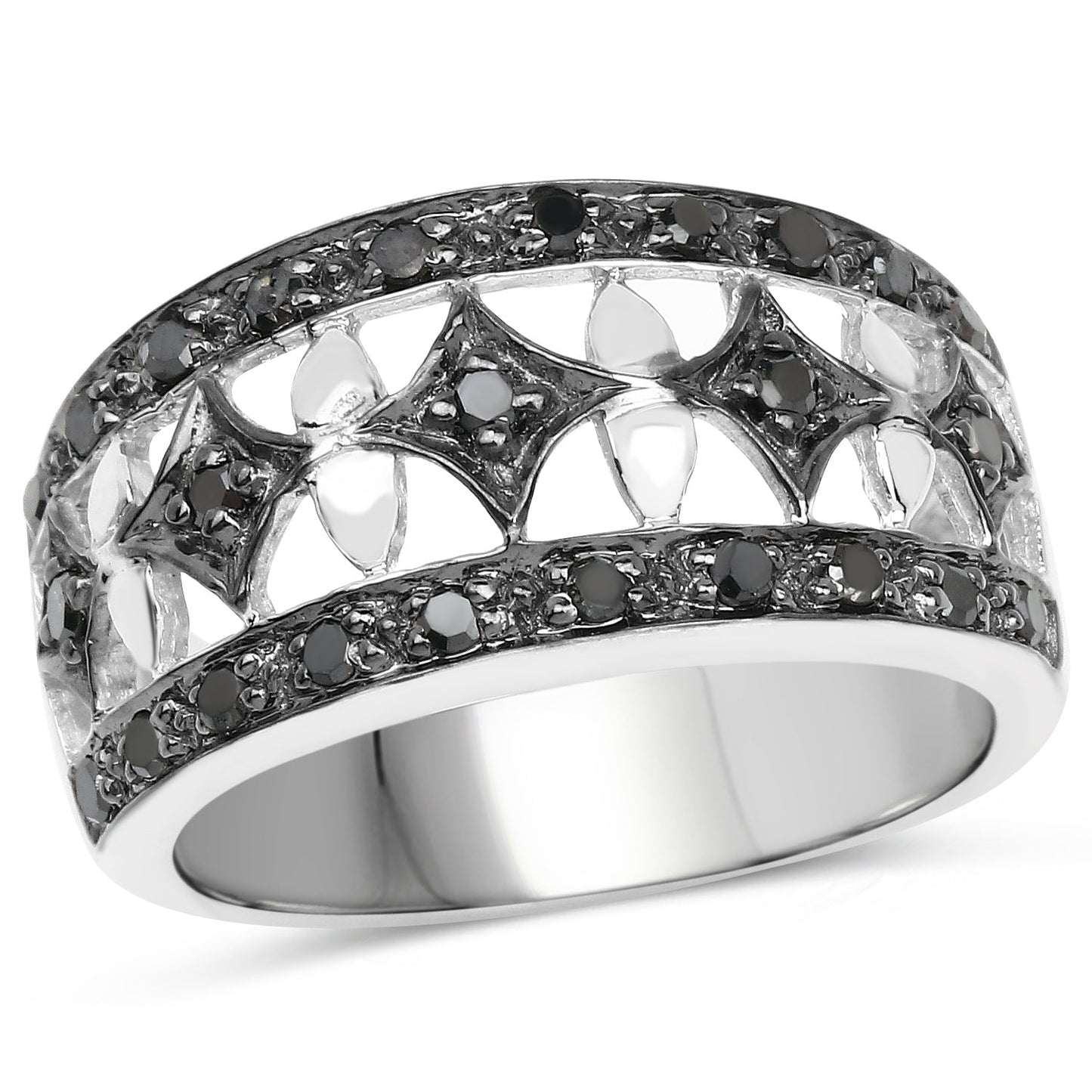 0.29 Carat Genuine Black Diamond .925 Sterling Silver Ring Bids.com