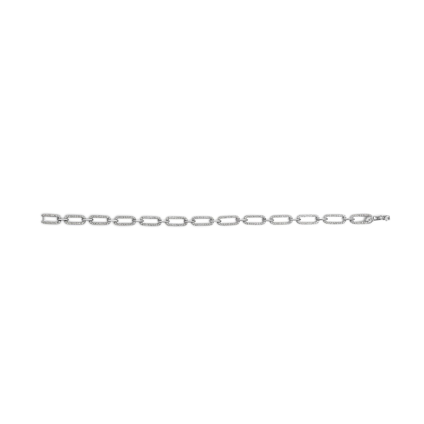 14K White Gold 1.00 Cttw Paperclip Link Bracelet Bids.com
