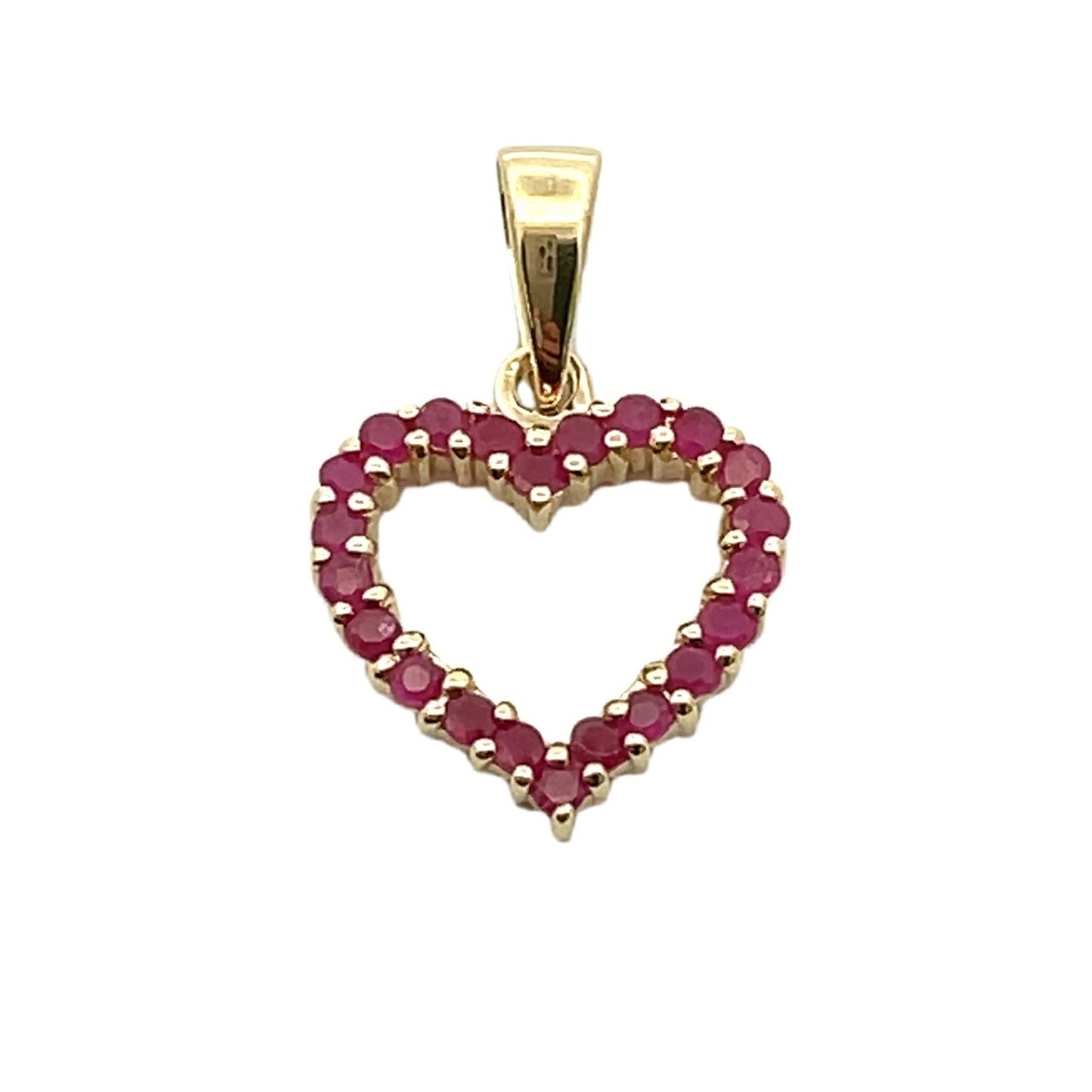 Genuine .37ct Ruby Heart Love Pendant 10KT Yellow Gold Bids.com