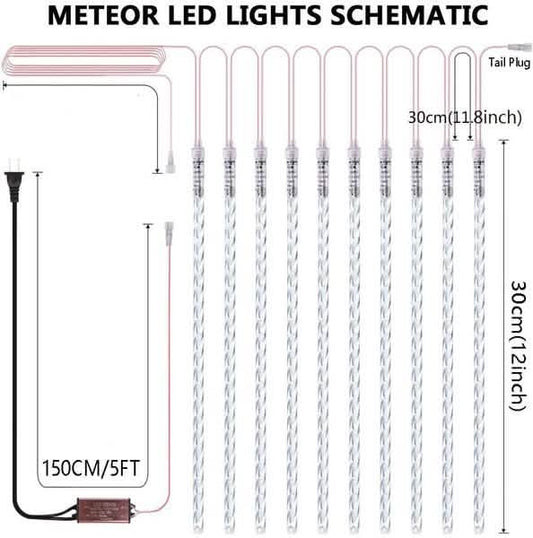 8-Pieces: Waterproof LED Meteor Shower Rain Lights DailySale