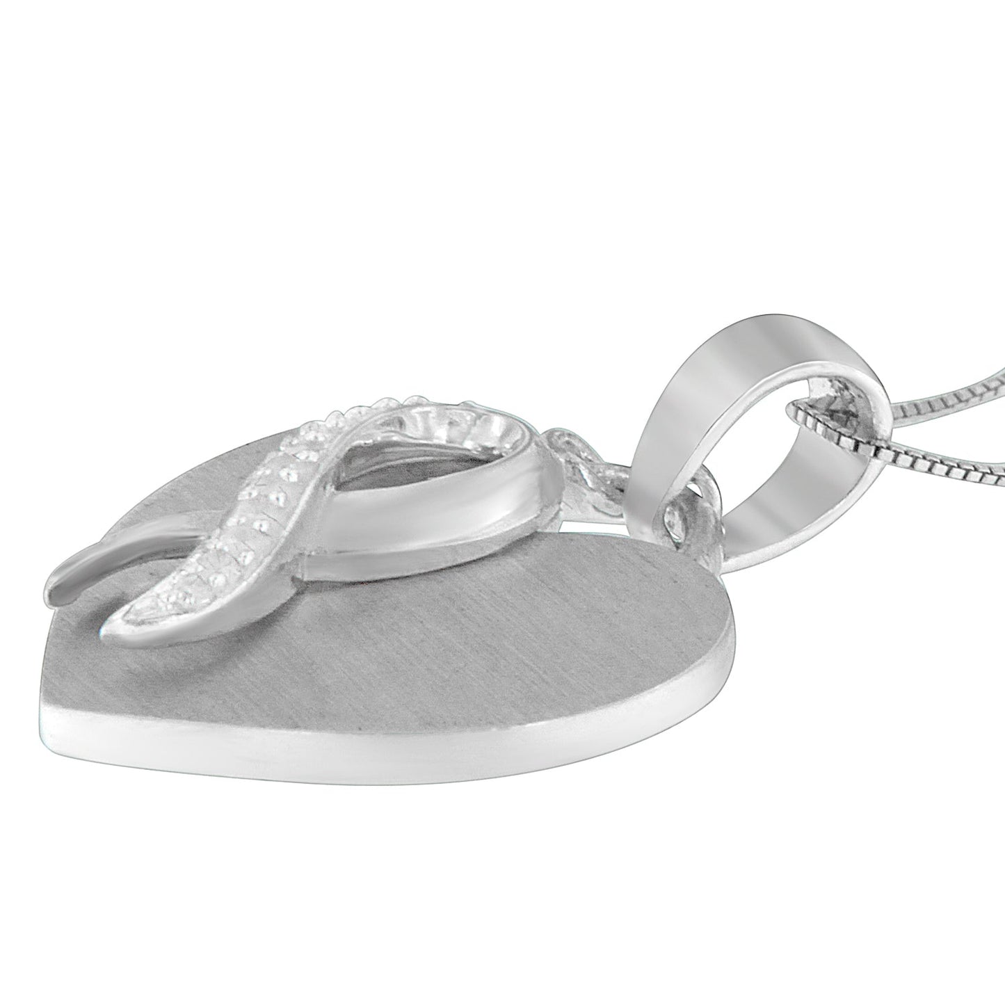 .925 Sterling Silver 1/10 cttw Diamond Heart Pendant Necklace (H-I, I1-I2) Bids.com