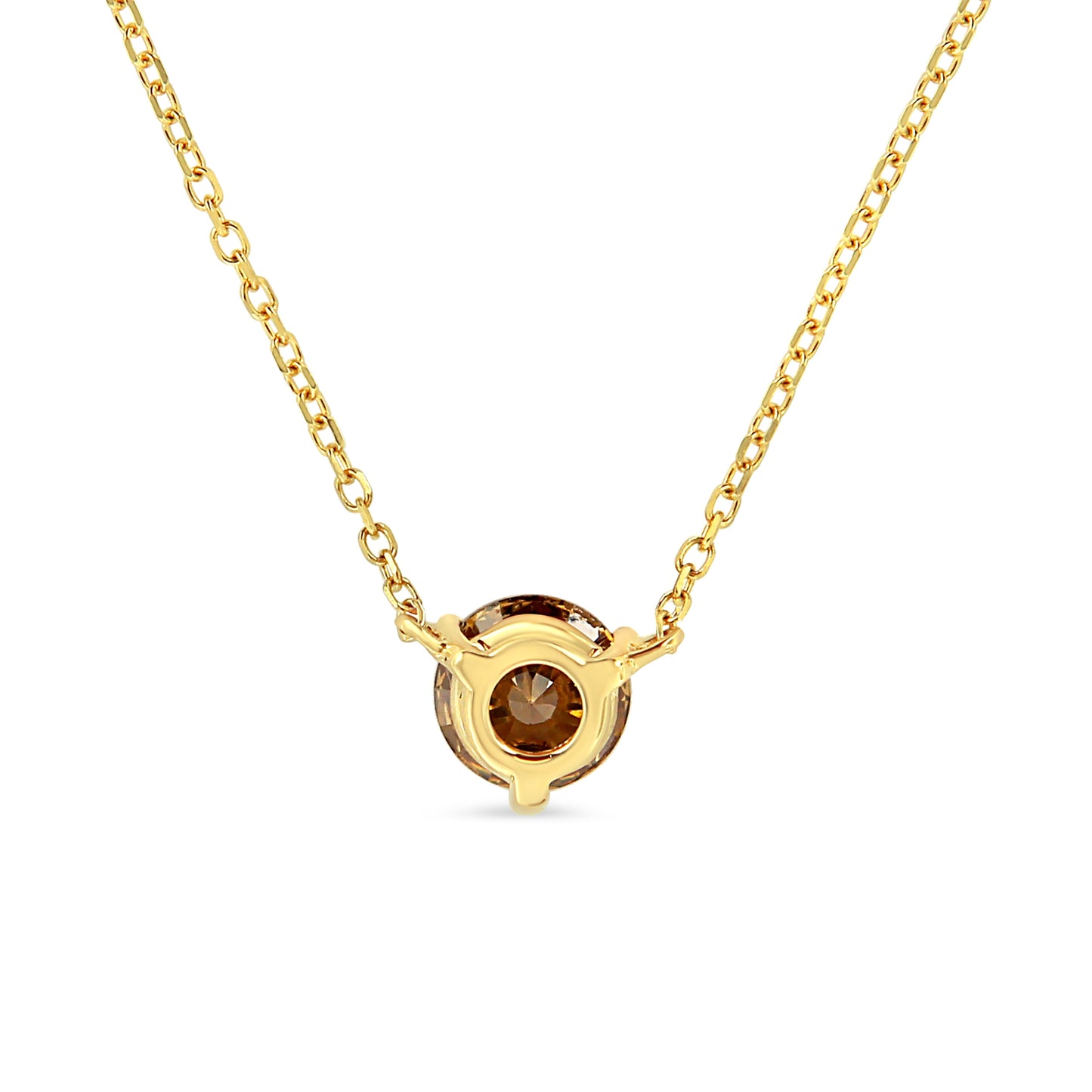 14K Yellow Gold 1/2 Cttw Martini Set Lab Grown Yellow Diamond Solitaire 18" Pendant Necklace (Yellow Color, VS2-SI1 Clarity) Bids.com