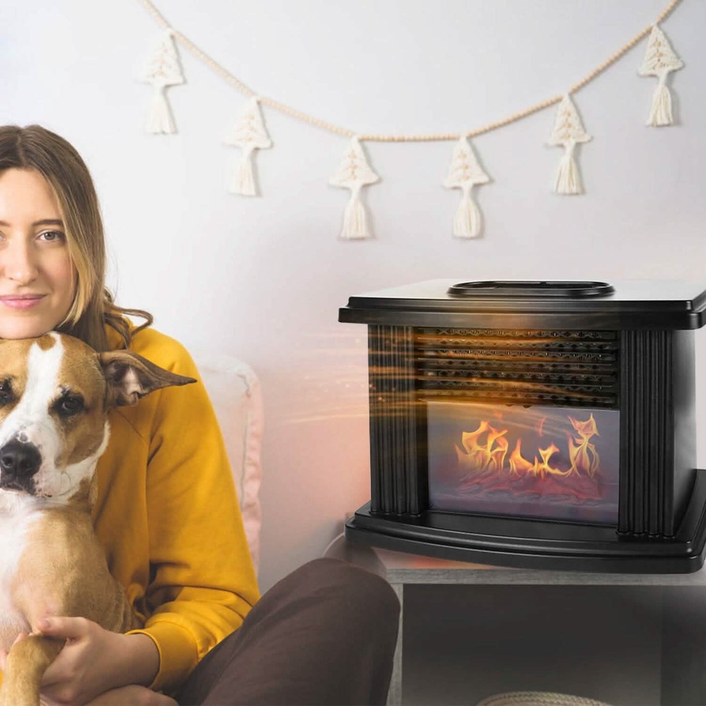 800W Artificial Flame Stove Electric Fireplace Heater DailySale
