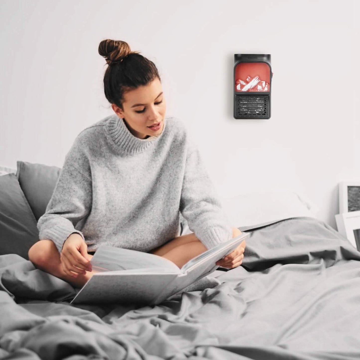 800w Plug-In Space Heater Wall Outlet with 360° Rotatable Plug DailySale