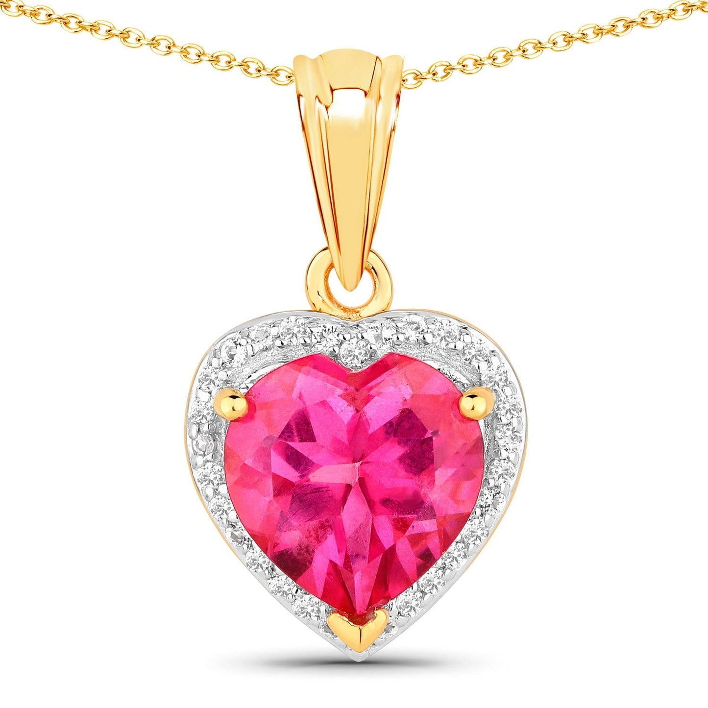 4.74 Carat Genuine Pink Topaz and White Topaz .925 Sterling Silver Pendant Bids.com