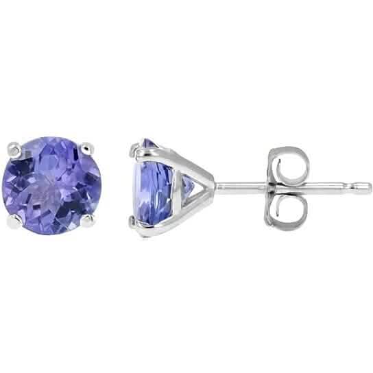 925 Solid Sterling Silver 2.00ct Genuine Tanzanite Round Stud Earrings DailySale