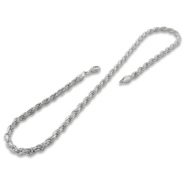 925 Sterling Silver 1.5mm Diamond Cut Rope Chain DailySale
