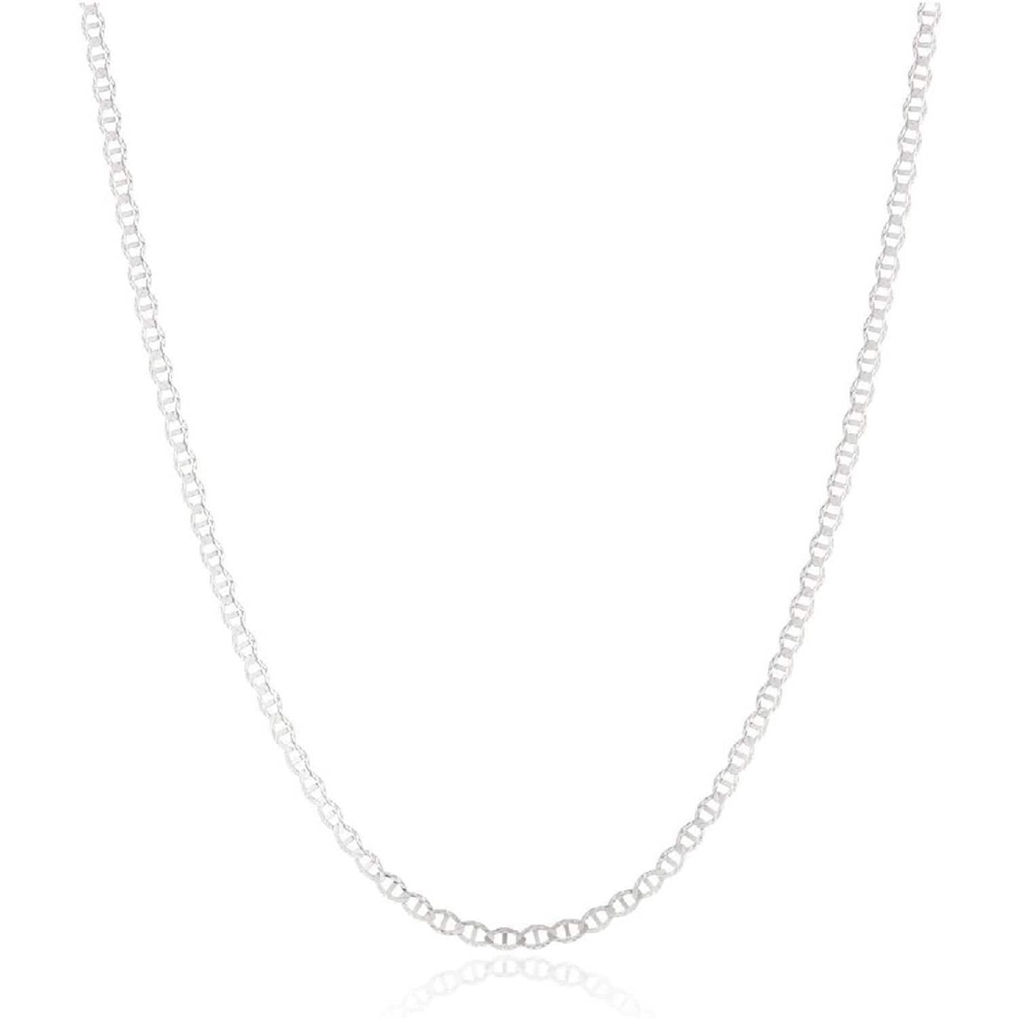 925 Sterling Silver 2mm Marina Link Chain Necklace DailySale