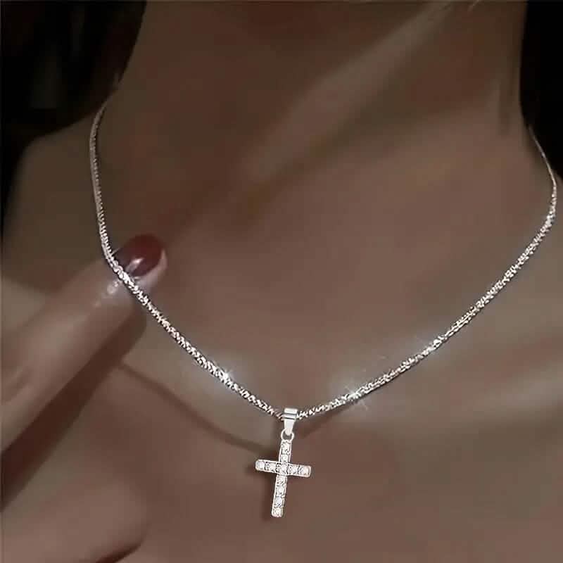 925 Sterling Silver Chain Cross Pendant DailySale