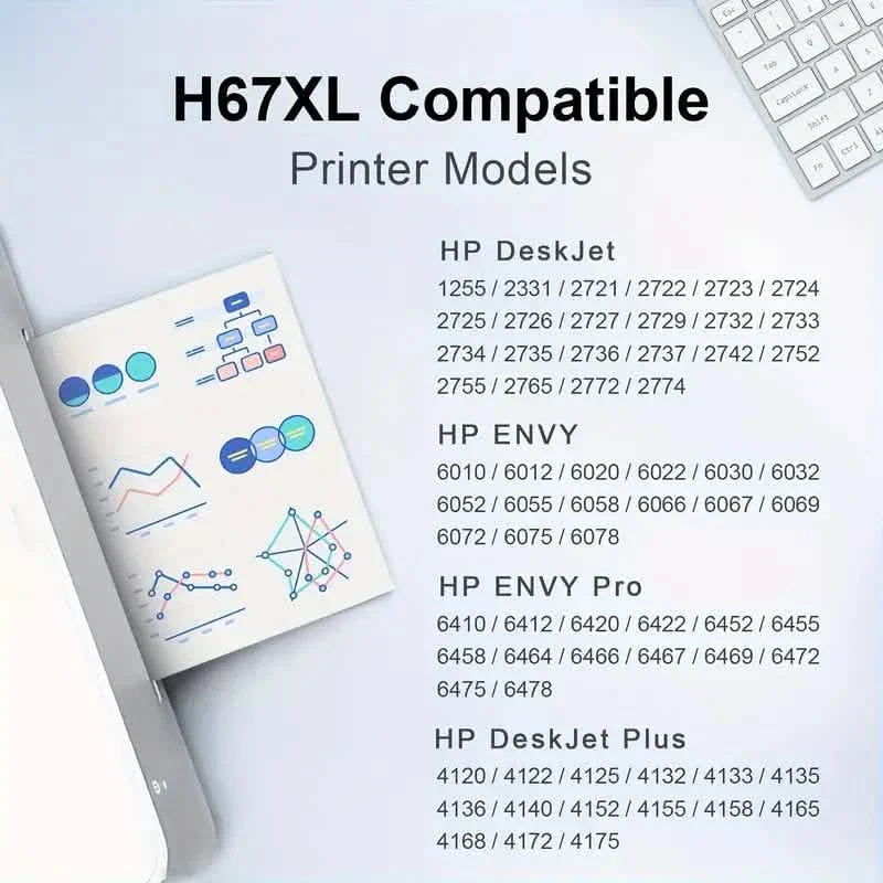 High-Yield Ink Cartridge 67XL for HP DeskJet and Envy Printers DailySale