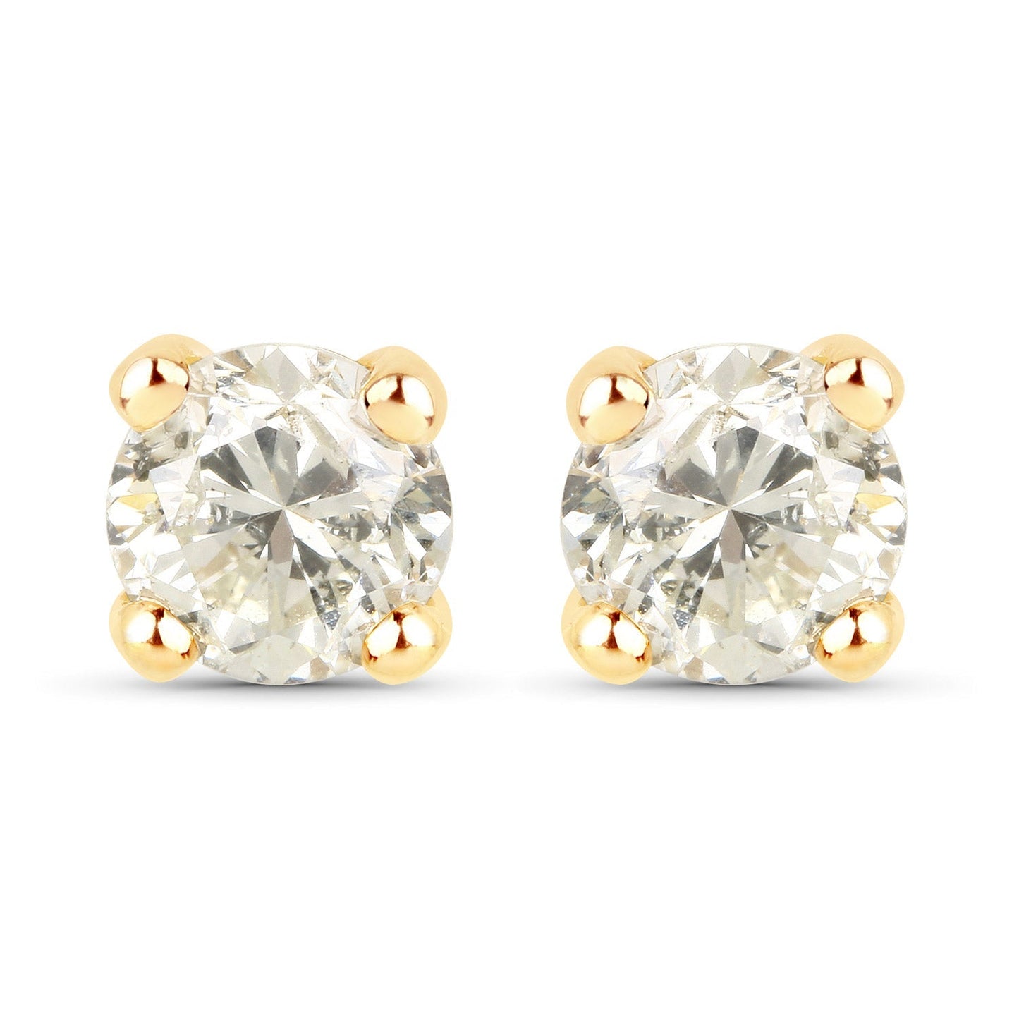 1.01 Carat Genuine LB Diamond 14K Yellow Gold Earrings Bids.com