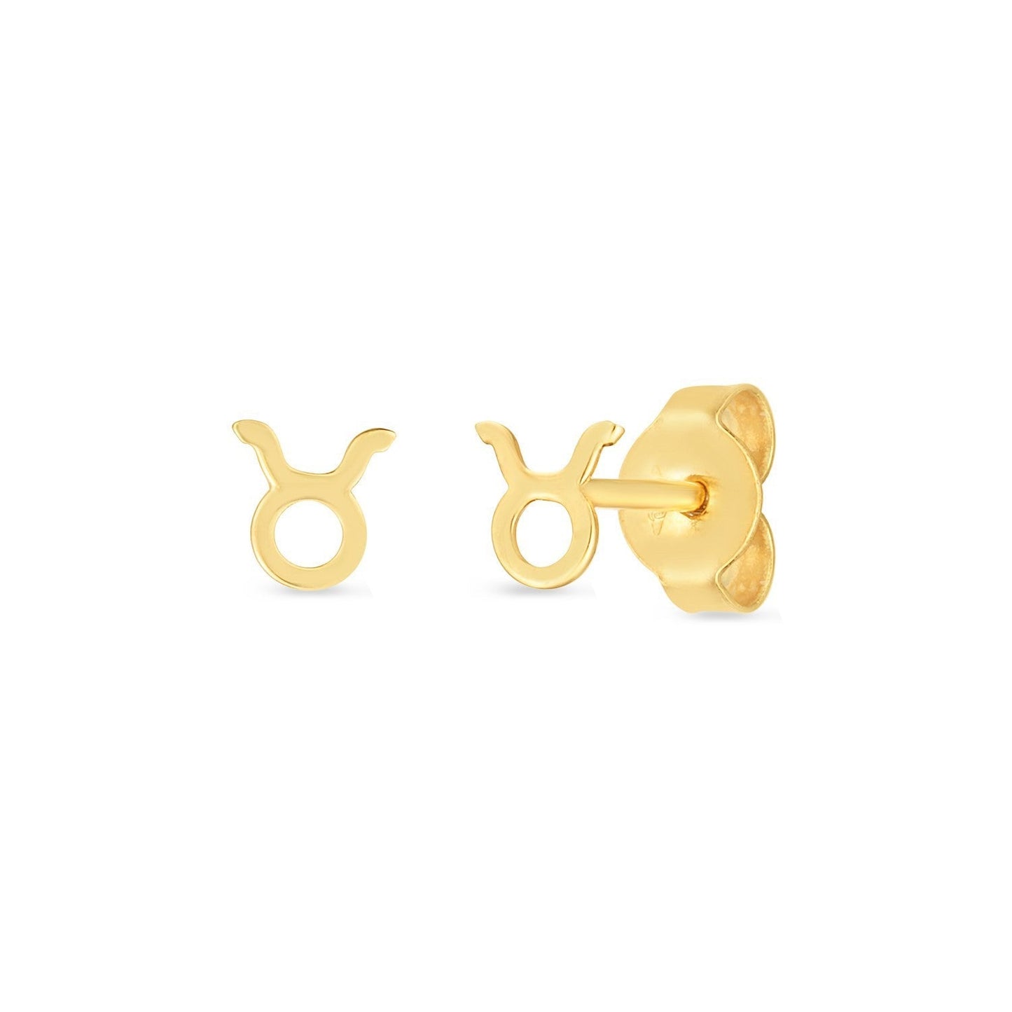 14K Yellow Gold Taurus Stud Earrings Bids.com
