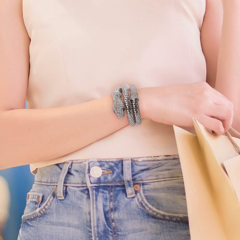 Exotic Designer Sultry Crystal Snake Bracelet DailySale
