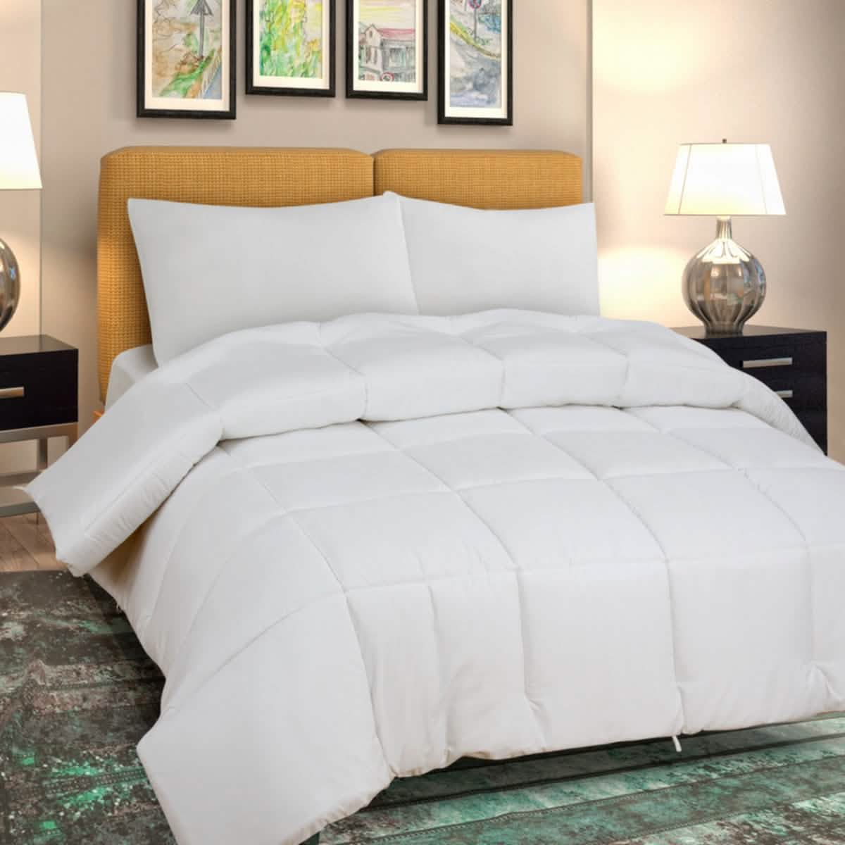 Royale All Season Down Alternative Bedding Lightweight Quilted Comforter with Corner Tabs DailySale