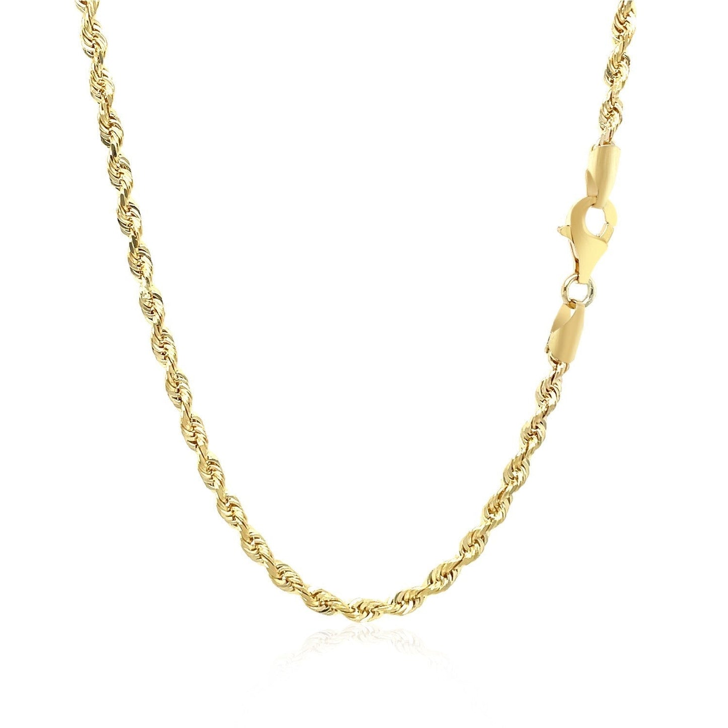 2.75mm 10k Yellow Gold Solid Diamond Cut Rope Chain Bids.com