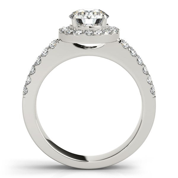 14k White Gold Halo Diamond Engagement Ring With Double Row Band (1 3/8 cttw) Bids.com