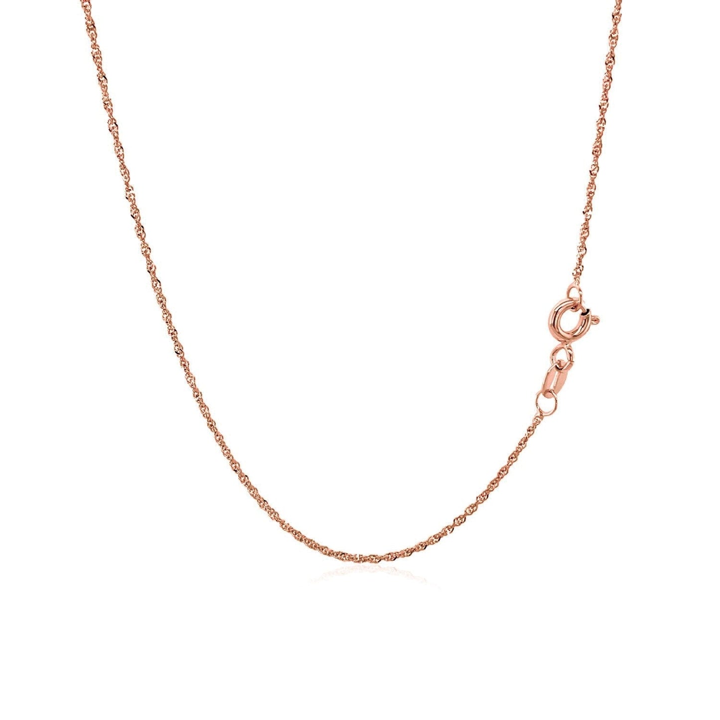 14k Rose Gold Singapore Chain 1.0mm Bids.com