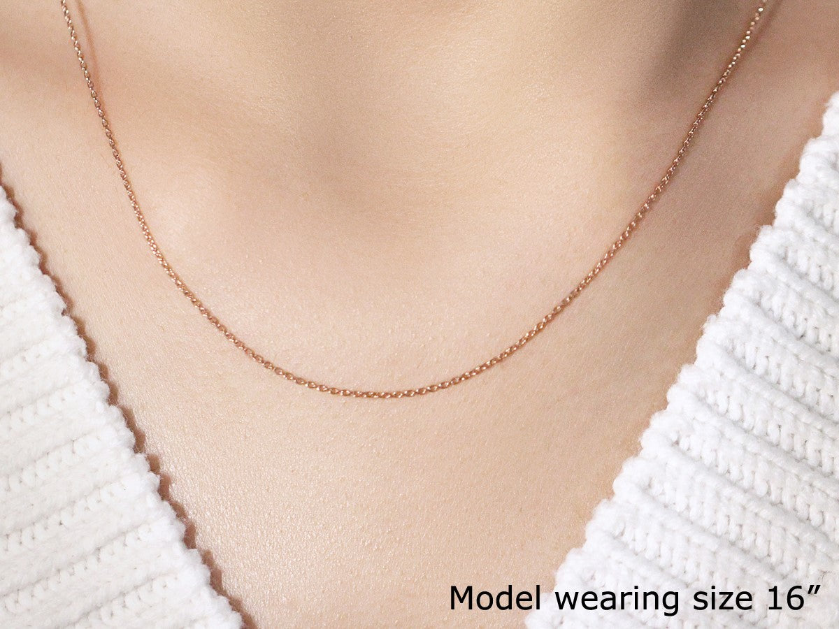 14k Rose Gold Oval Cable Link Chain 0.97mm Bids.com