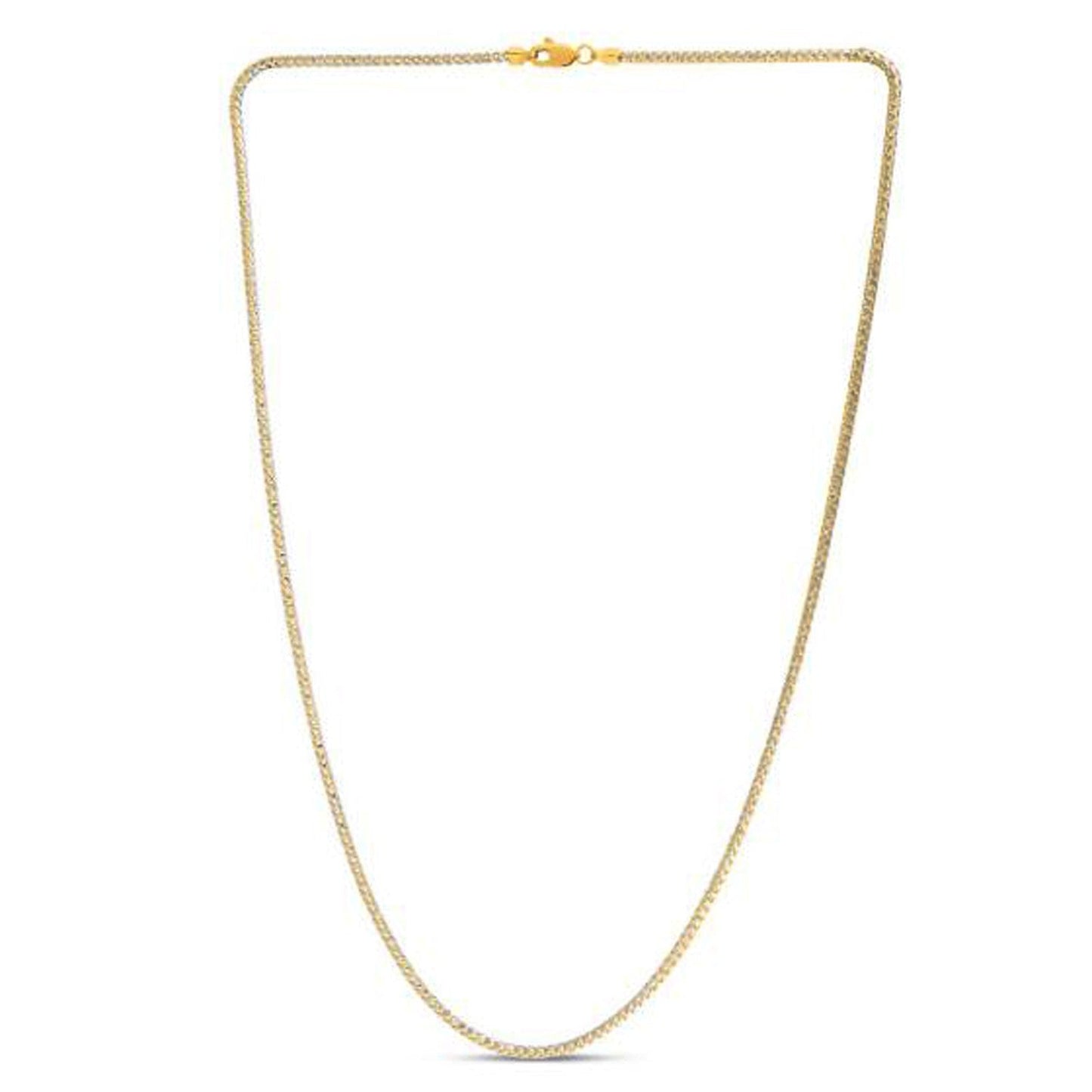 14k Yellow Gold Round Pave Franco Chain (2.30 mm) Bids.com