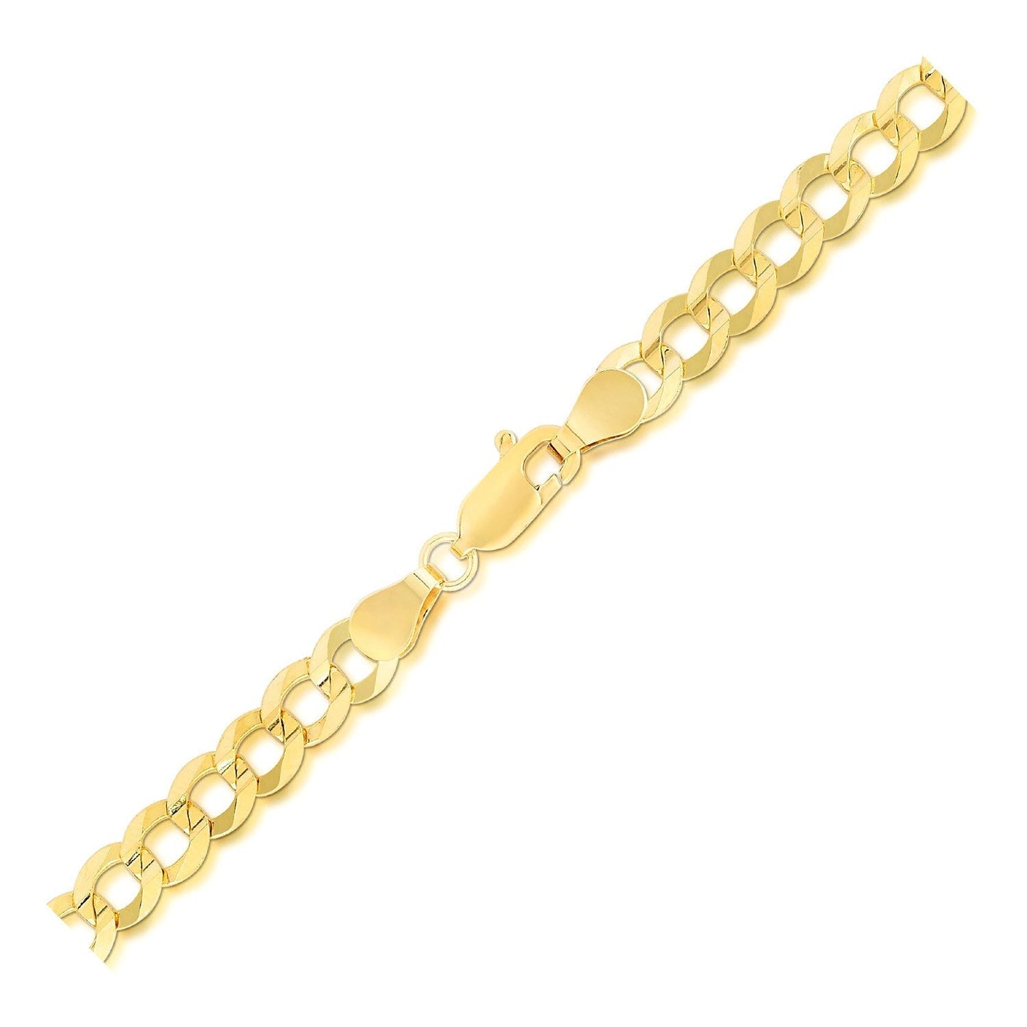 5.7mm 14k Yellow Gold Solid Curb Bracelet Bids.com