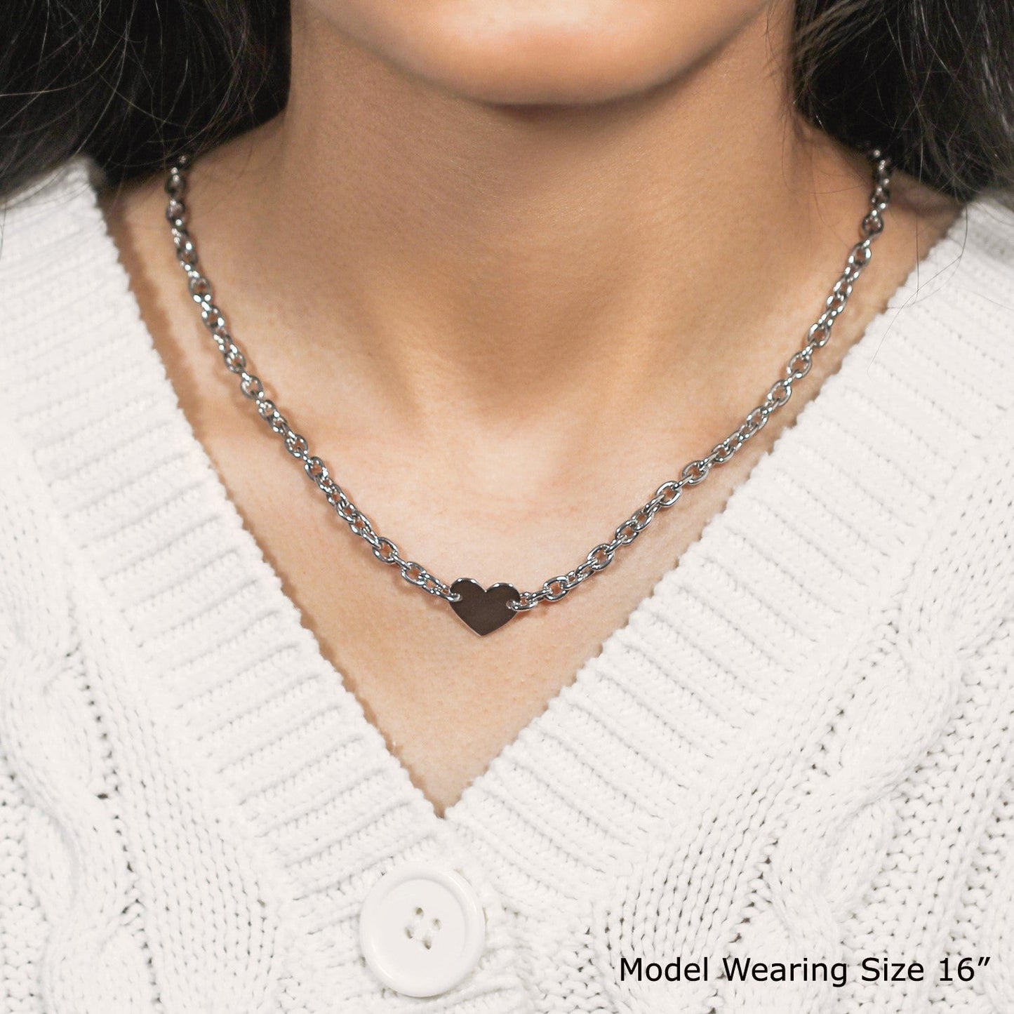 Sterling Silver Rhodium Plated Chain Bracelet with a Flat Heart Motif Station Bids.com