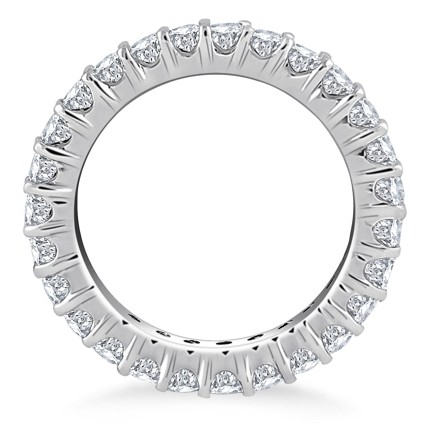 14k White Gold Common Prong Round Diamond Eternity Ring Bids.com
