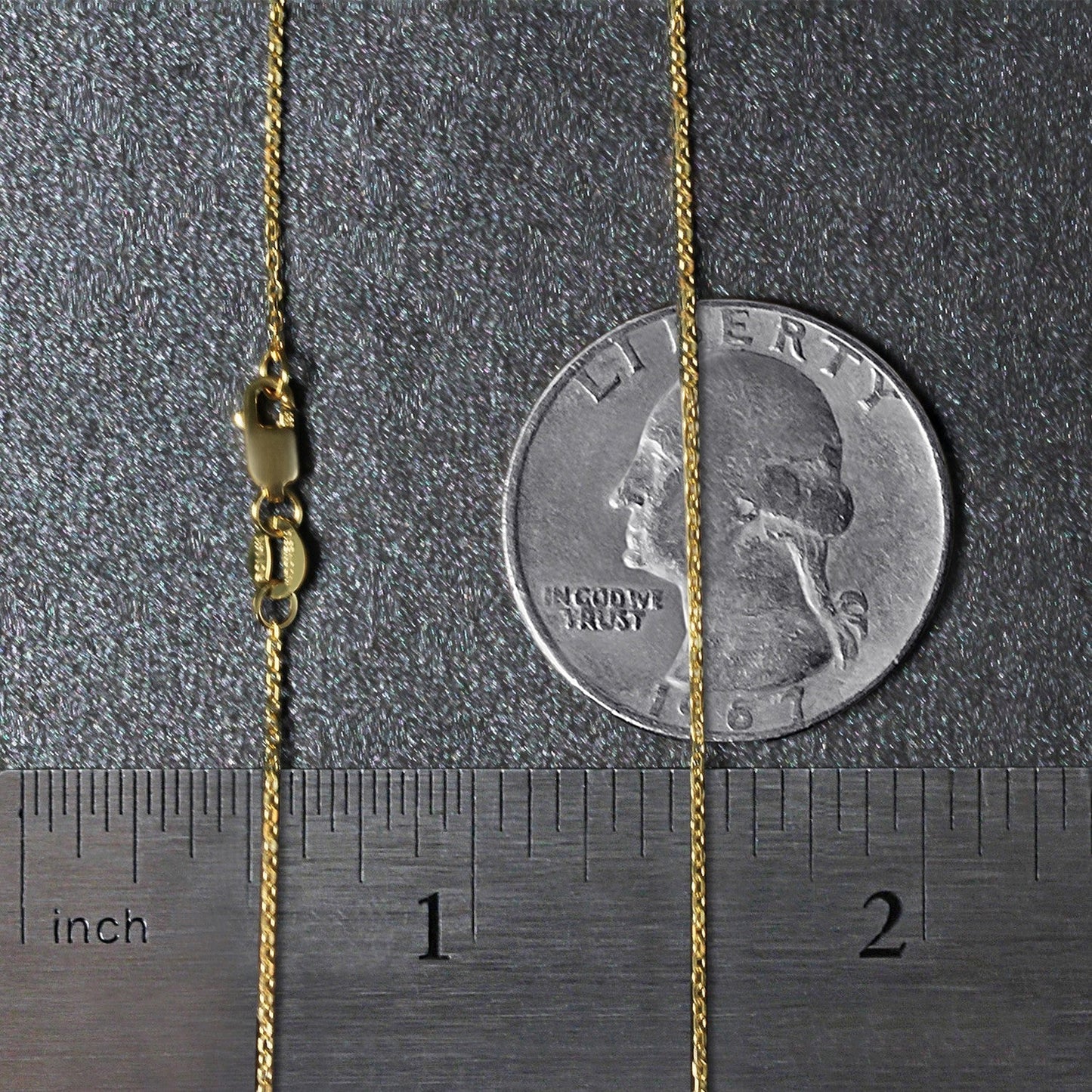 14k Yellow Gold Diamond Cut Cable Link Chain 0.8mm Bids.com