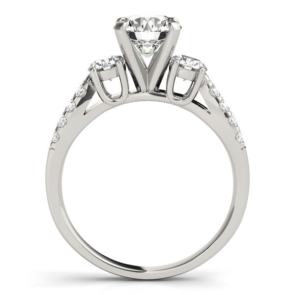 14k White Gold Split Shank 3 Stone Round Diamond Engagement Ring (2 cttw) Bids.com