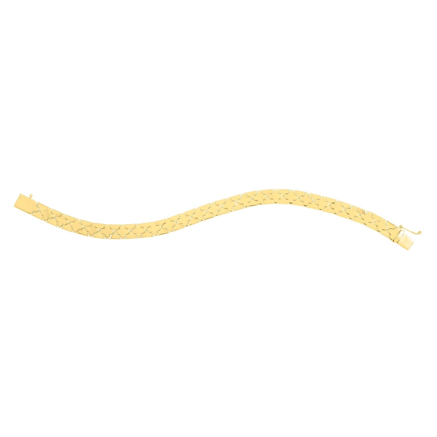 14k Yellow Gold 7 inch Clover Bracelet (6.50 mm) Bids.com