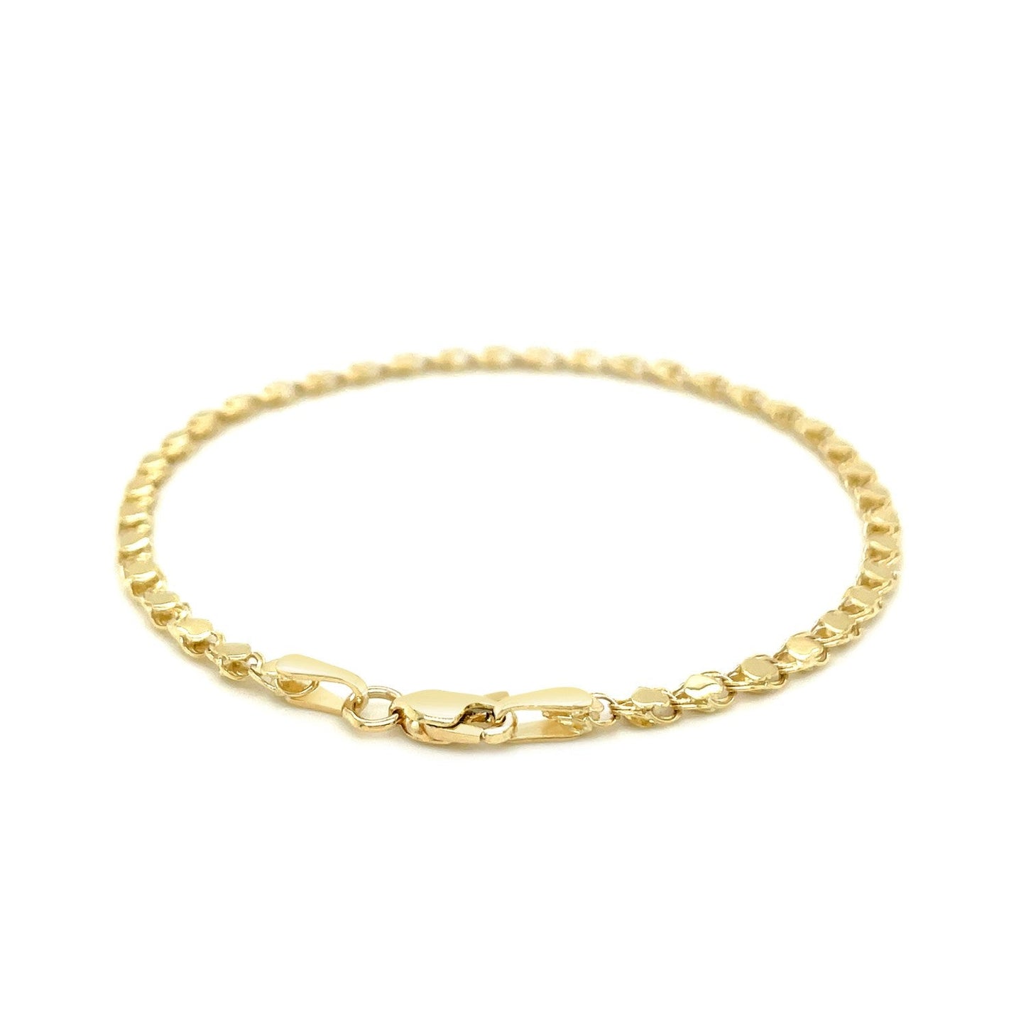 2.9mm 14k Yellow Gold Heart Bracelet Bids.com