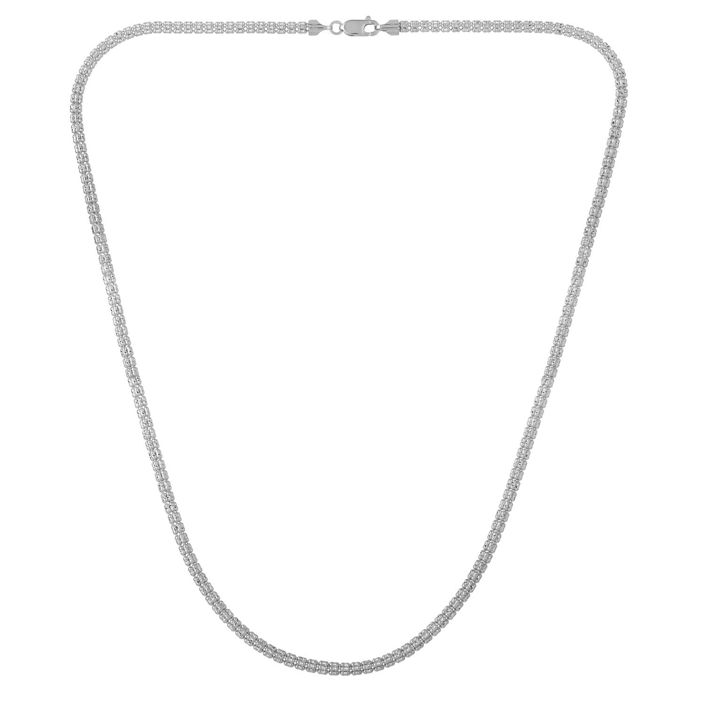 Ice Barrel Chain in 14k White Gold (3.10 mm) Bids.com