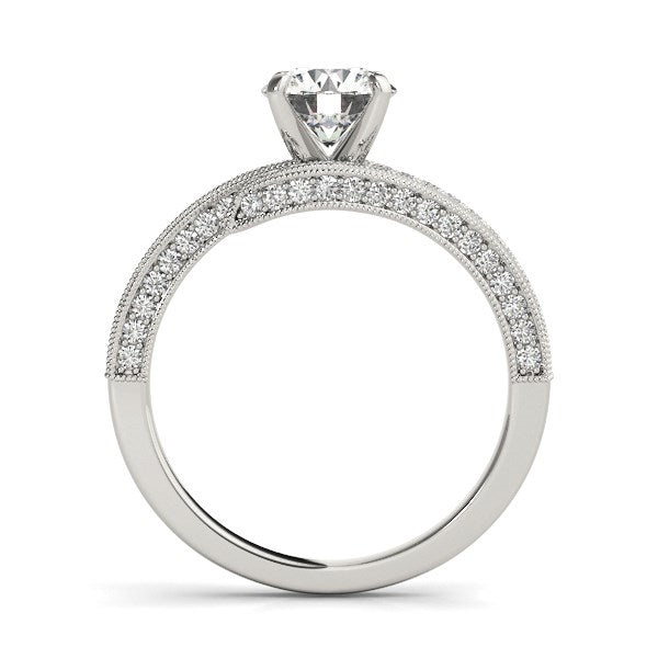 14k White Gold Round Diamond Bypass Style Engagement Ring (1 1/2 cttw) Bids.com