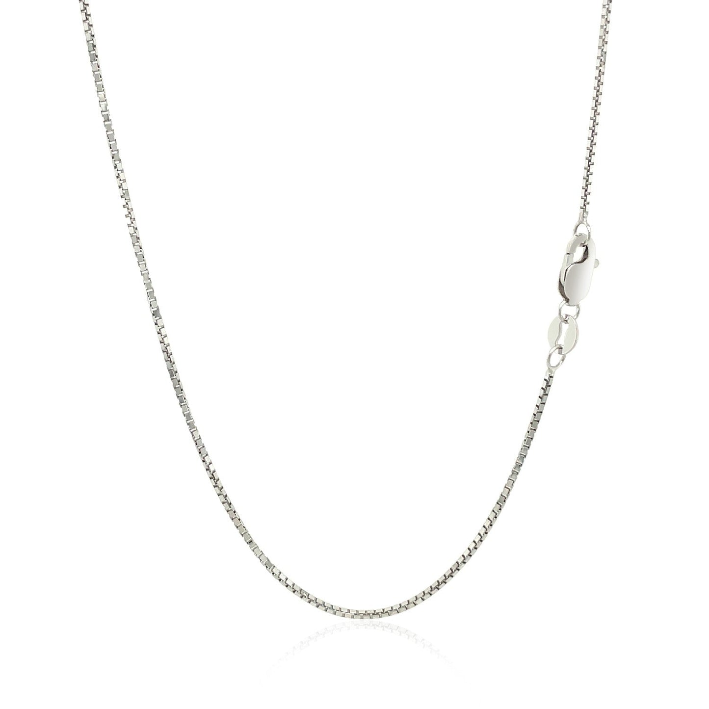 14k White Gold Octagonal Box Chain (1.00 mm) Bids.com
