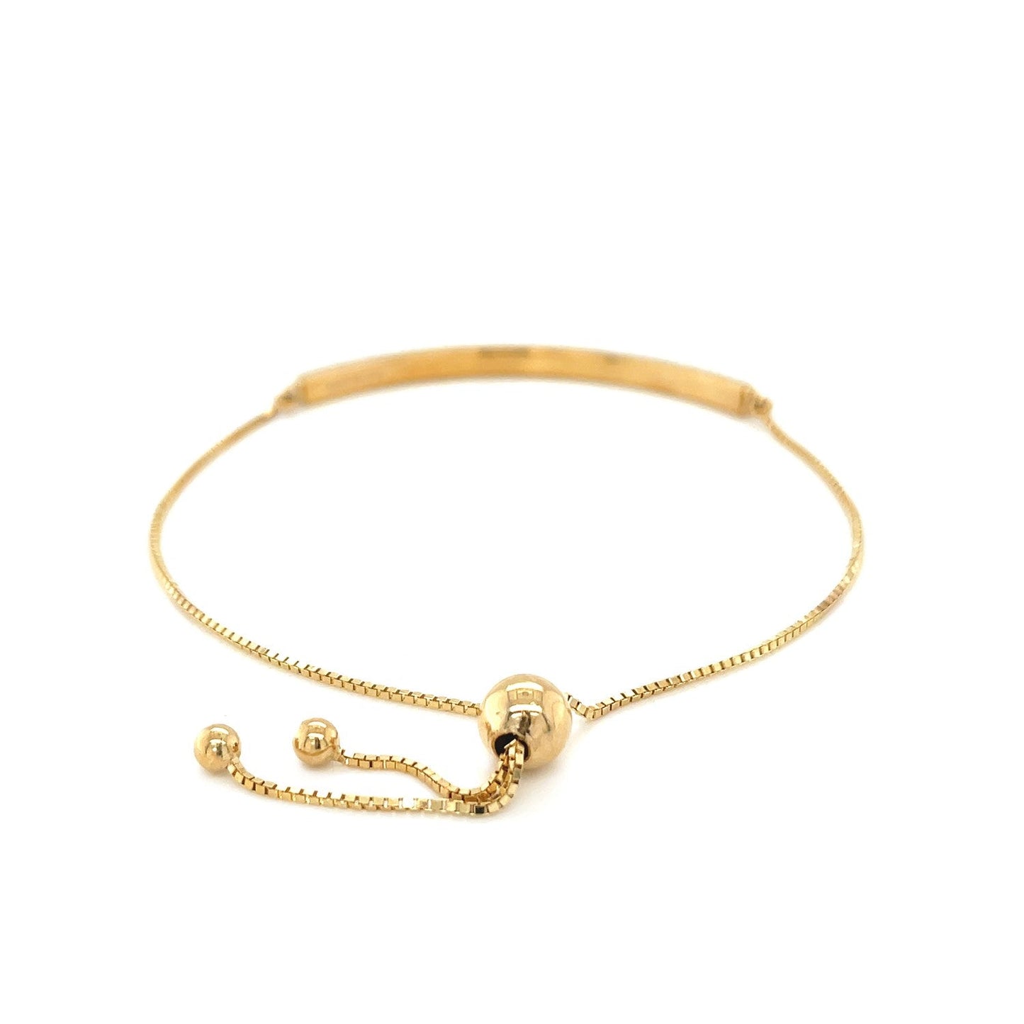 14k Yellow Gold Chain Bar Lariat Style Bracelet Bids.com