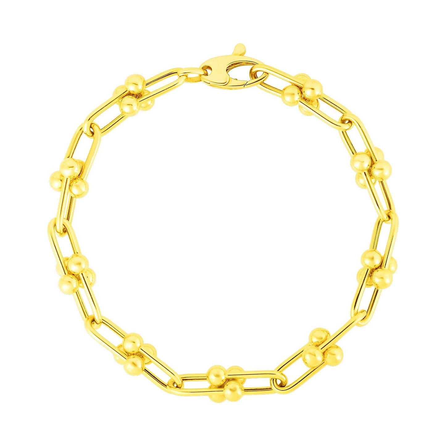 14k Yellow Gold 7 1/2 inch Jax Chain Bracelet Bids.com